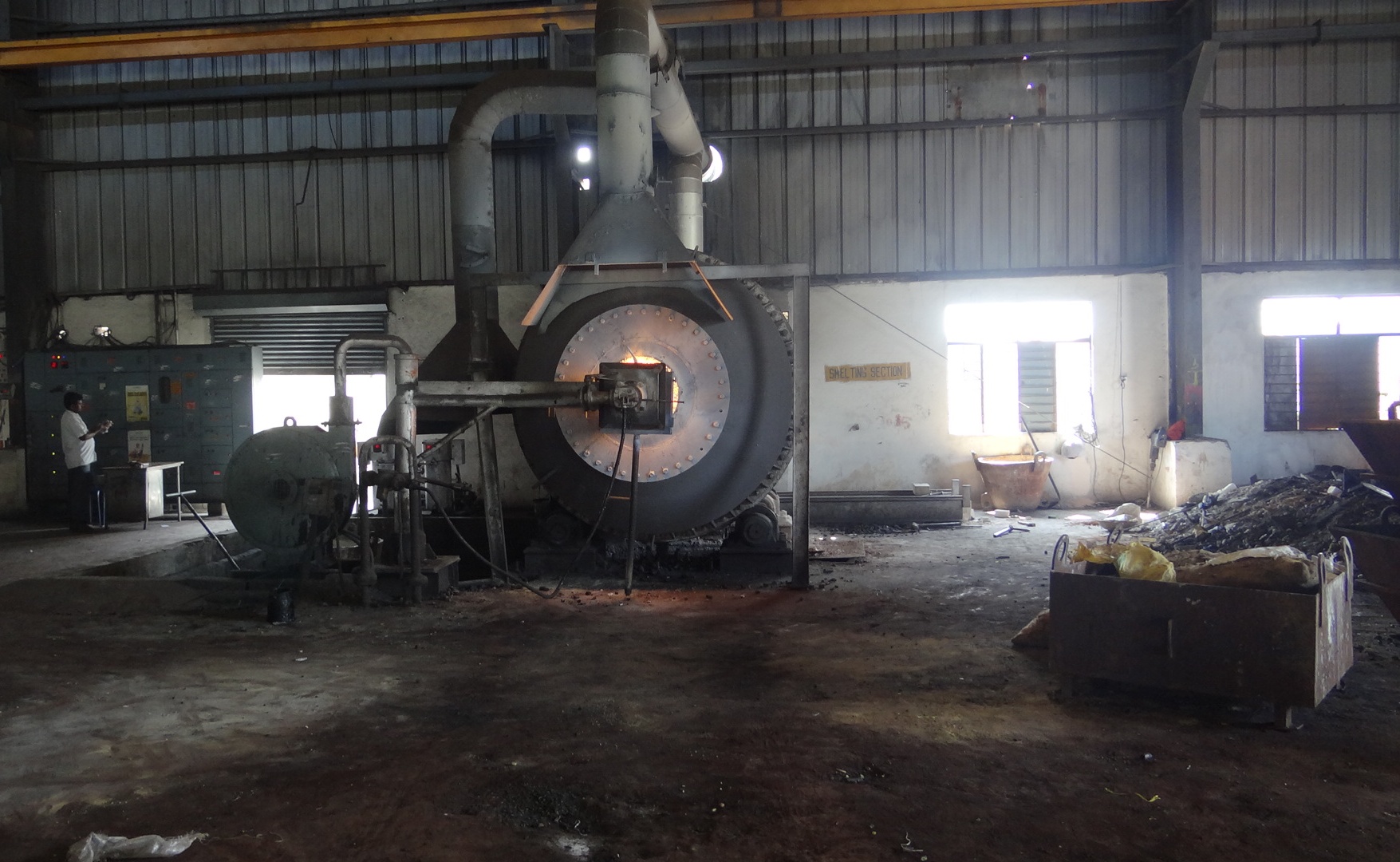 Lead Smelting Rotary furnace for paste reduction l Lead acid battery recycling plant